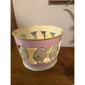 Metal Easter Egg Chick Basket